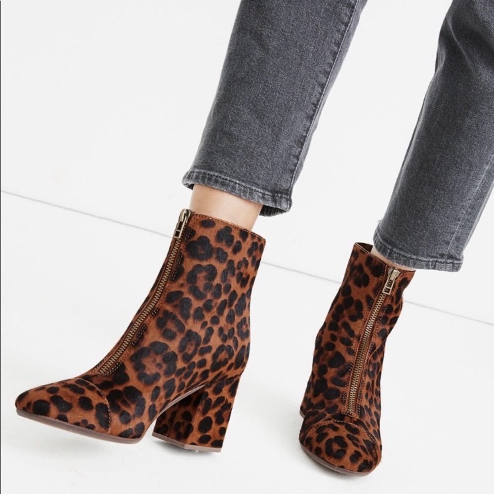 Madewell The Amalia Leopard Print Ankle Booties